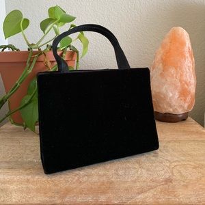 Small black velvet purse
